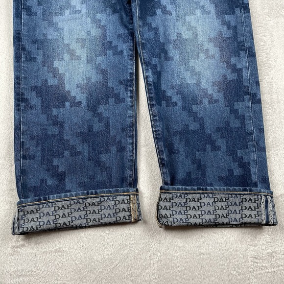 Gap x Dap Harlem Jeans Mens 32x29 Baggy Blue Houndstooth Pattern Y2K Skater Rare - Picture 5 of 10